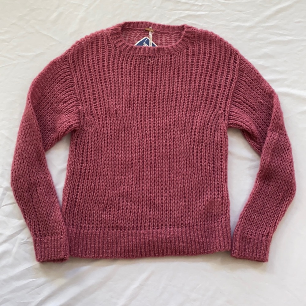 Free People dusty pink knit sweater. XS-NWT